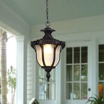 Victorian E26 Exterior Aluminum Ceiling Pendant Light American Outdoor Waterproof Chandelier European Garden Corridor