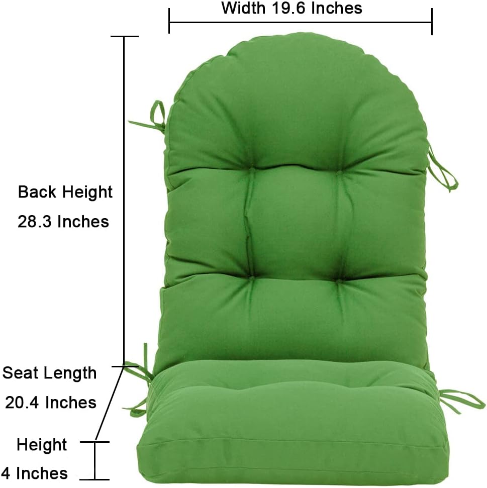 Outdoor High Back Chair Cushion for Adirondack, All Weather Rocking Chair Cushions Thick Padded Replacement