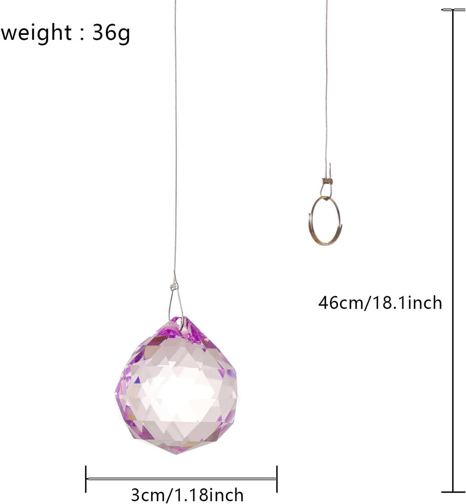 12 Pcs Crystal Ball 30mm Prisms, Handmade Multicolor Crystal Suncatchers - Premium Crystal, Rainbow Makers
