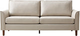 HOME 78" Faux Leather Sofa with Solid Wood Legs