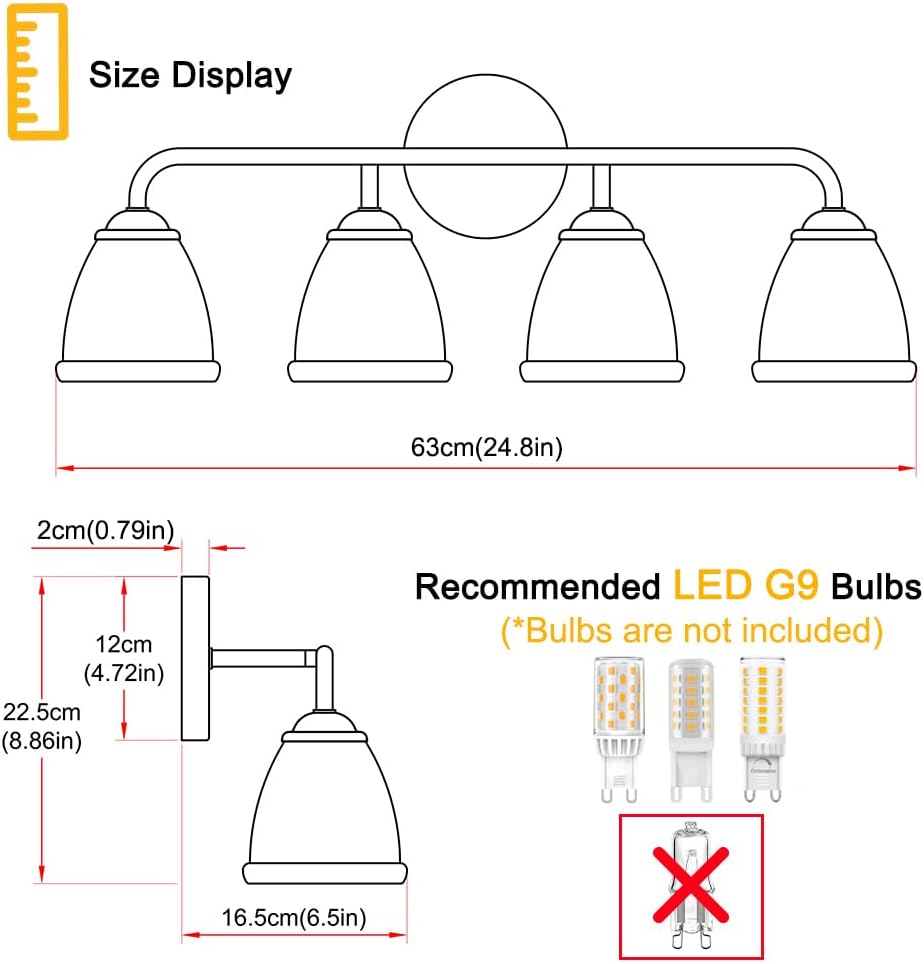 Vintage 4-Light Brushed Nickel Bathroom Light Fixtures, Elegant Bathroom Vanity Lights Over Mirror, Vanity Lighting