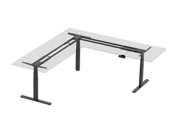Triple Motor Height Adjustable Sit-Stand Corner Desk Frame - 3 Leg Corner, L Shaped Table Base, Programmable Memory
