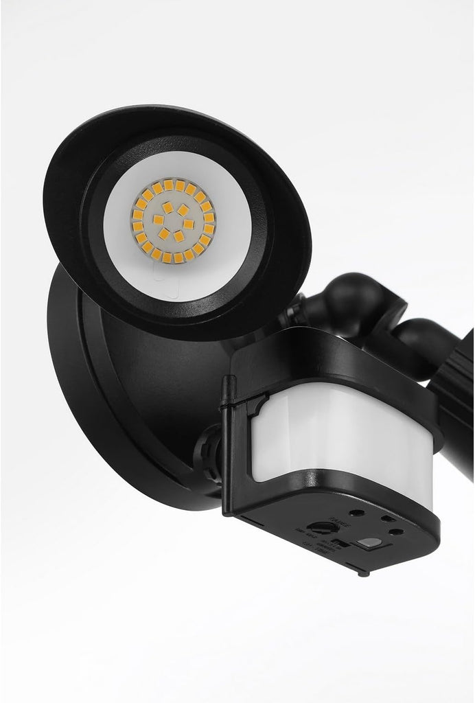Lighting Assets 4-FLOOD-MS-A2-3000K-BK Outdoor Flood Light with Motion Sensor Covers 270°, Integrated LED 2-Light 44