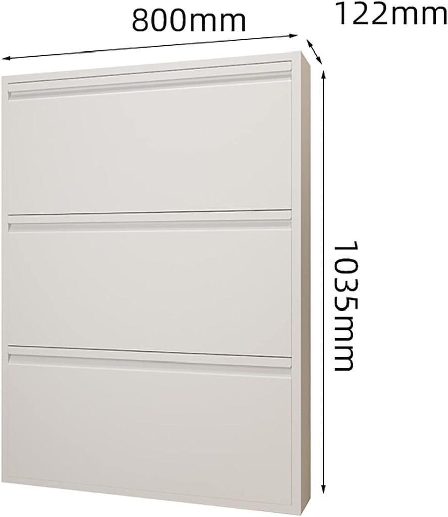 Shoe Organizers Wall-Mounted Shoe Rack 12cm Ultra-Thin Shoe Cabinet, Home Steel Large-Capacity Tumbler Cabinet