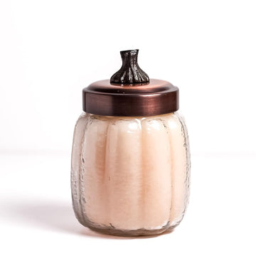15 oz Pumpkin Jar Scented Candle - Honey Pear Cider - Single Wick 75 Hour Burn Time - Fall Home Candle Décor