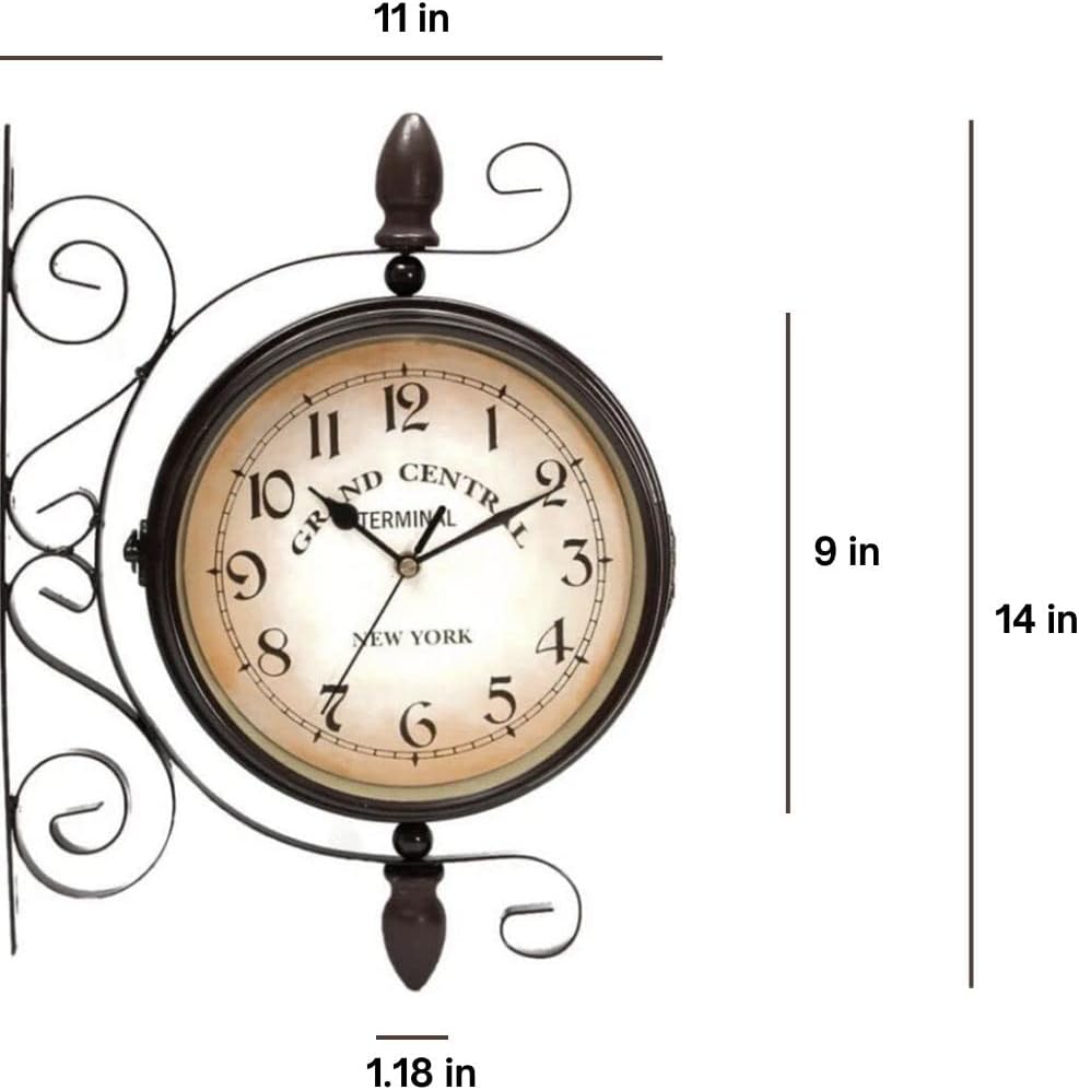 Vintage Double Sided Wall Clock Industrial Wall Clock for Outdoor Decorative Art Antique Decor Office Silent Kitchen Watches Steampunk...