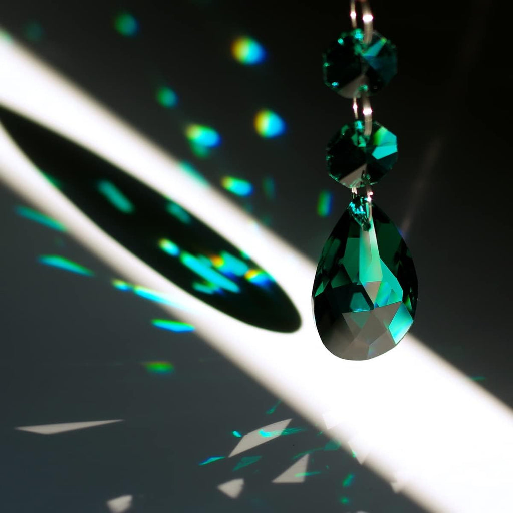 20pcs Teardrop Chandelier Lighting Crystal Pendant Accessories - Almond Prism Pendant Connected Glass Octagon Beads