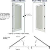 30" x 80" Pantry Door with Prehung Door Jamb, Right-Handed Interior Door, 1-Lite Frosted Glass, White MDF with