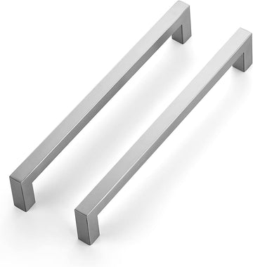 10 Pack 8 Inch Kitchen Square Cabinet Handles Satin Nickel Pulls Brushed Nickel Kitchen Cabinet Hardware Handles Drawer