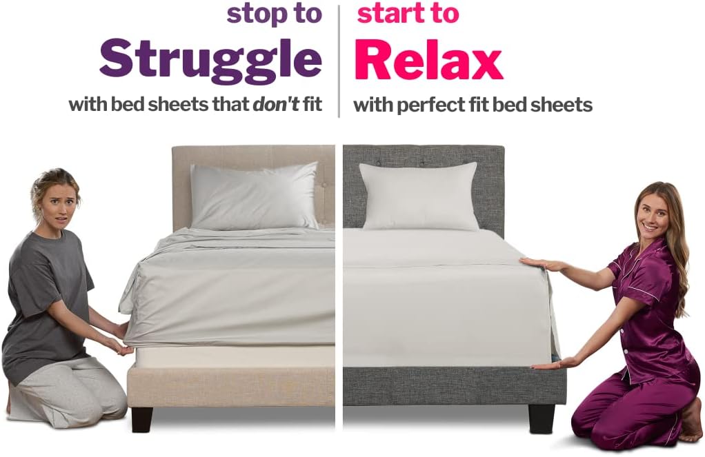 Deep Pocket Twin Bed Sheets - 3-Piece Includes: Real 16" Inch Extra Deep Pocket Fitted Sheet [Best-Fit for 14"-18