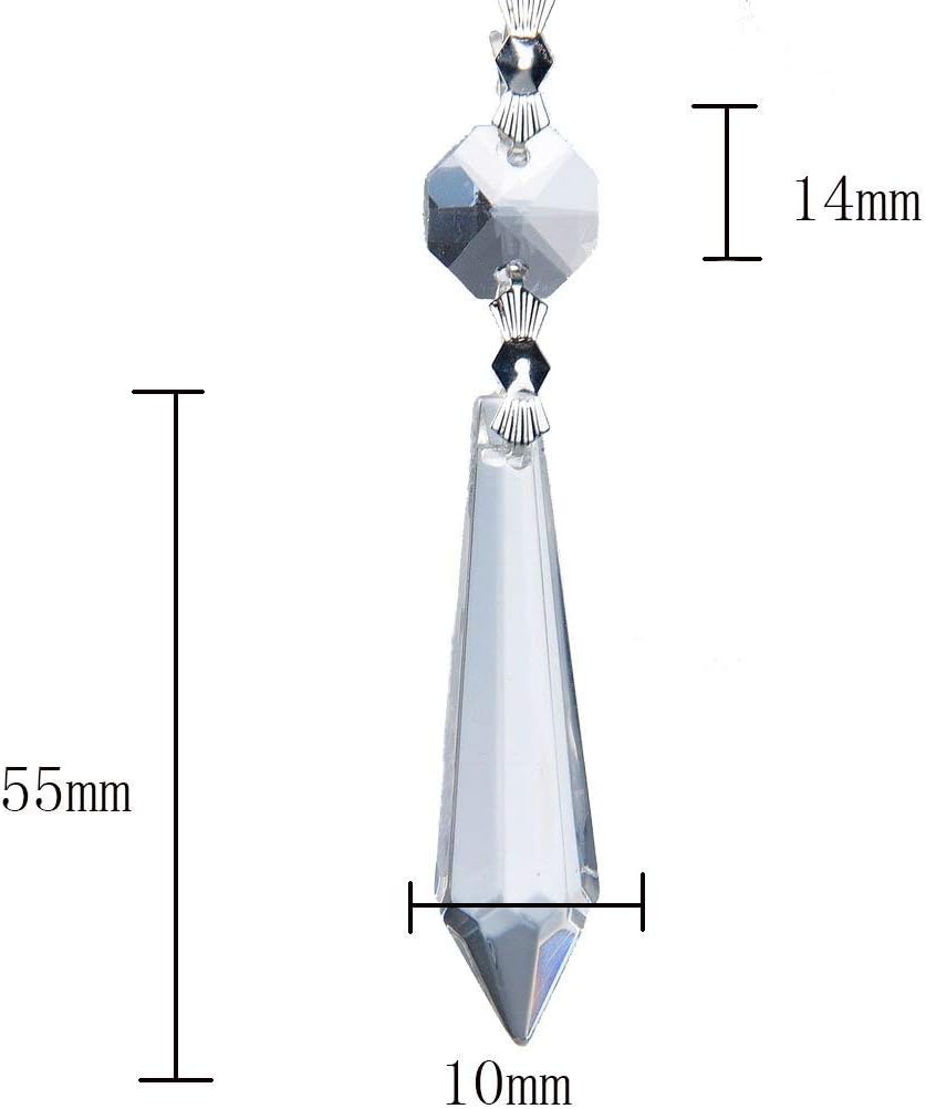 20 Pcs 55mm Clear Crystal Icicle Prisms Chandelier Hanging Lamp Decor - Clear Crystal Icicle Prisms Pendants