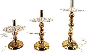 Crystal Candle Holders Luxury Candlestick Wedding Stand Exquisite Candelabra Table Home Decoration(3pcs for one Set)