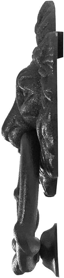 Cast Iron Lion Door Knocker Black Finish 6.25" Front Entry Hardware