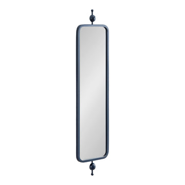 Kasota Traditional Slim Panel Wall Mirror, 9 x 36, Navy Blue, Vintage Tall Mirror for Use as Versatile Entryway or