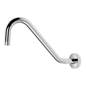 J Shaped Shower Extension Arm, Stainless Steel Shower Head Height Extender with Flange, Riser Pipe Design for Cozy