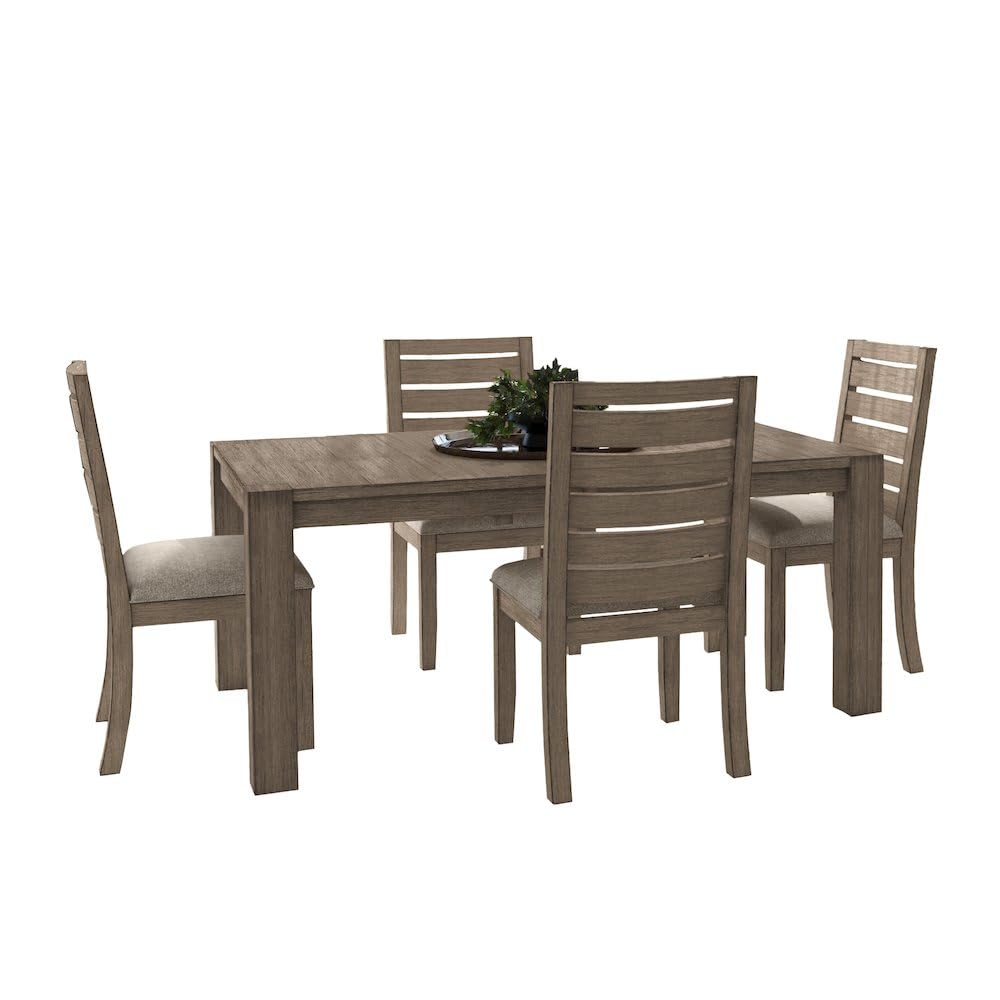 Anacortes Dining Solid Mahogany Dining Table with Self-Storing Leaf, Extendable Kitchen Table, Seats Up to 8, Dark