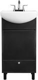 18-Inch Small Bathroom Vanity with Sink, Freestanding Space-Saving Cabinet, Satin Black