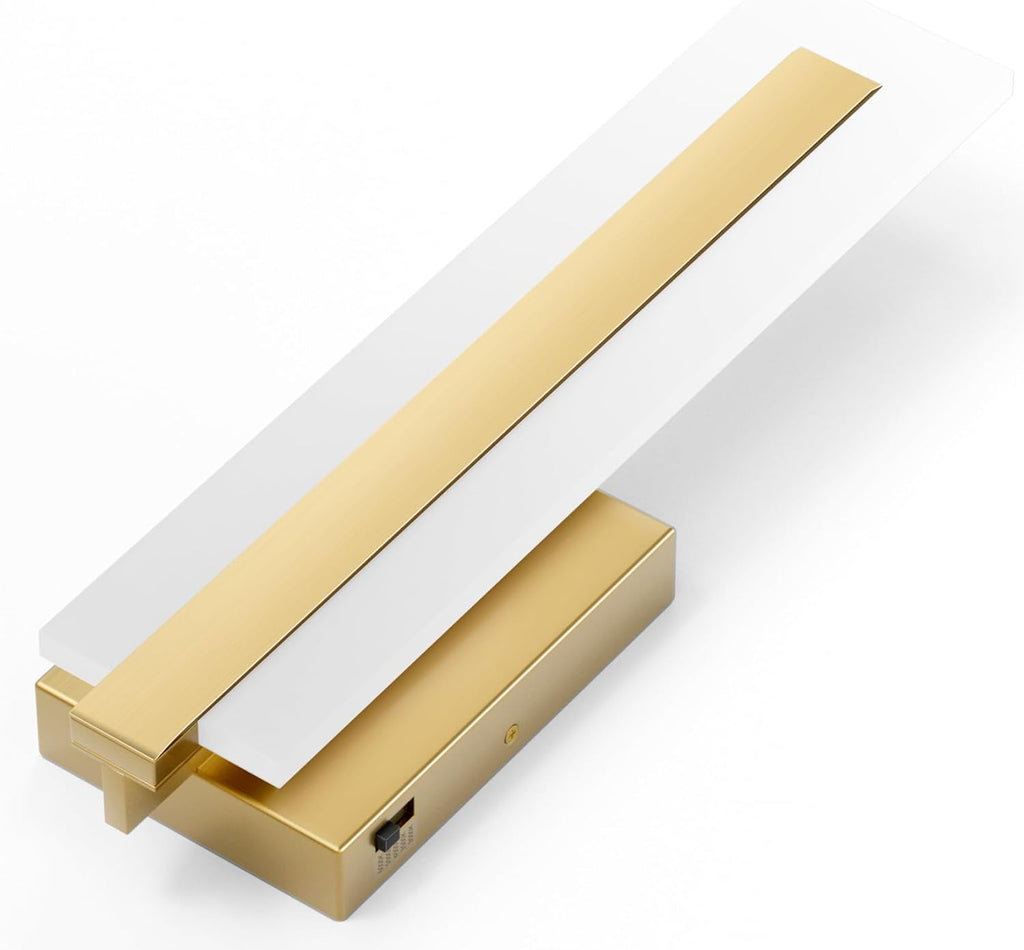 Hardwired Gold Dimmable Modern LED Wall Sconce 2 Packs 3000K 3500K 4000K 5000K 6000K Indoor Wall Lights Up and Down