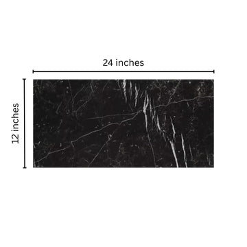 12x24 Nero Marquina Black with White Porcelain Floor and Wall Tile , Backsplash, Countertop, Bathroom, Fireplace