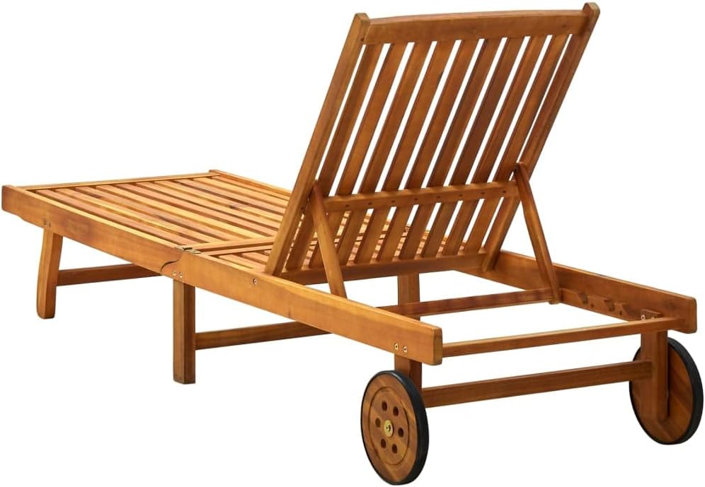 Patio Lounge Chair, Outdoor Chaise Lounge Chair with Adjustable Backrest, Sunlounger, Sunbed Poolside, Farmhouse
