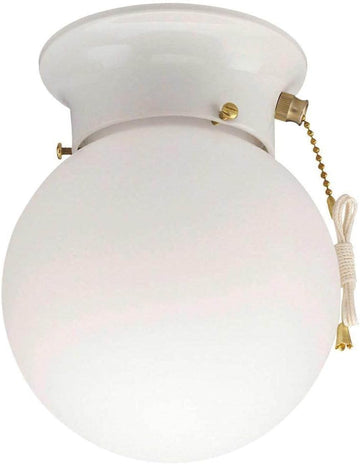 Flush Mount, 1-Light 60 Watts, White