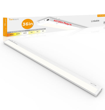 Under Cabinet Lighting Plug in,20W 120V 3 Color 3000K/4000K/5000K,3 Brightness,Super Bright,Ultra Thin Under Counter