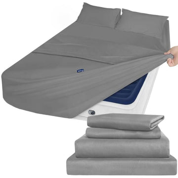 Air Mattress Queen Sheet Set Deep Pocket Queen Sheets - 4 Piece Bed Sheets Queen Size Fade Resistant Fits 16in to