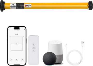 AM25 Smart Blinds Motor for 1.7" (43mm) Shade Tube, Zigbee Electric Roller Shade, Tubular Motor, App Timer and Group
