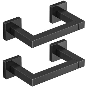 Toilet Paper Holder Matte Black, 2 Pack Wall Mount