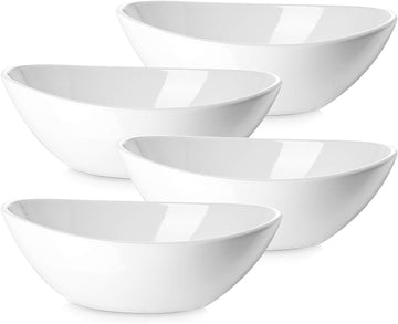 9.25" Serving Bowls, Large Oval Serving Dishes for Wedding and Dinner Parties, 35 Oz for Salad, Side Dishes, Pasta