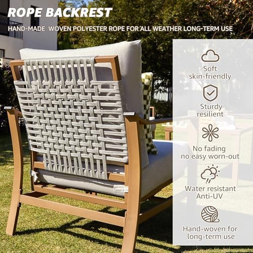 4-Piece Metal Outdoor Patio Furniture Set - Conversation | All-Weather Resistant for Patio, Garden & Porch