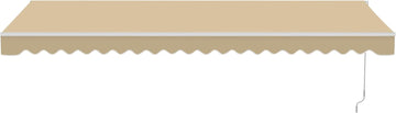 Electric Patio Awning Caribbean White Frame 20x10 Desert Sand | Retractable sunshade for decks and balconies