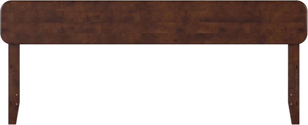 Adjustable Modern Round King Solid Wood Headboard, Walnut