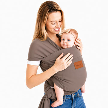 Wrap Carrier for Newborn to Toddler, Hands-Free Stretchy Baby Carrier Wrap with Front Pocket, 95% Cotton 5% Spandex