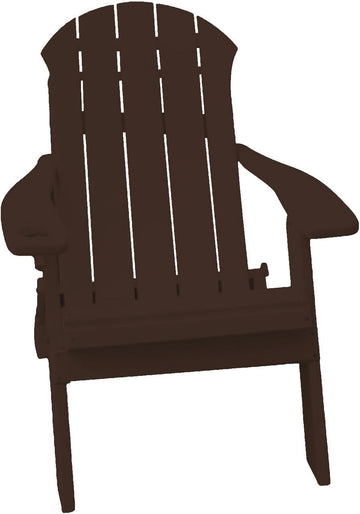 Seaside Collection Poly Folding Adirondack Chair, Milwaukee Brown