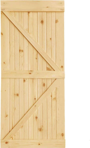 K-Bar Solid Pine Core Unfinished Interior Barn Door Slab DIY Kit 83.5 in. x 36 in.