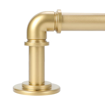 Curtain Rod 36-153 Inch, Industrial Wrap Around Window Rod, Gold