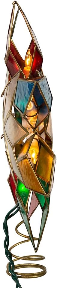 10-Light Multi-Color Capiz Star Tree Topper
