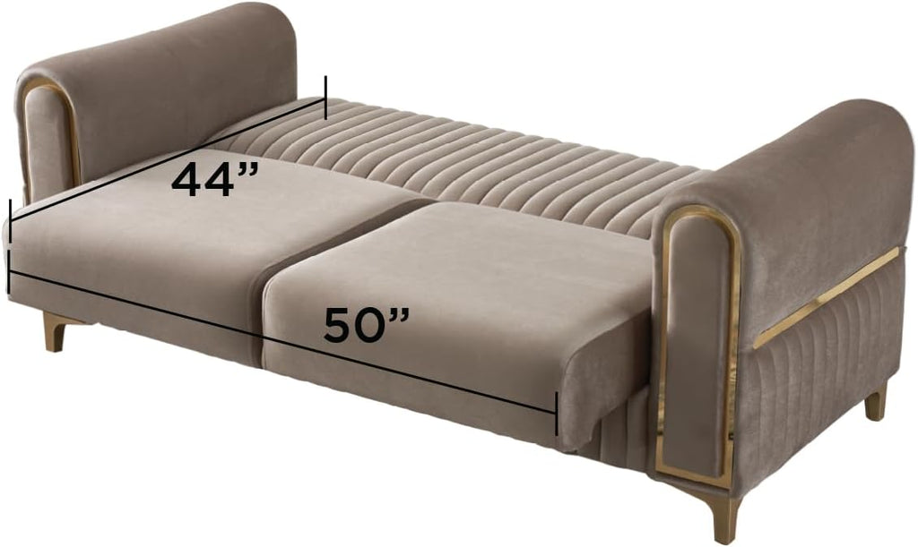 Melody Modern Contemporary Velvet Upholstered 2PC(Sofa + Loveseat) Sleeper Convertible Made with Wood and Iron in