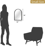 Black Arched Mirror, Modern Bathroom Wall Mirror Aluminum Alloy Framed Mirror Brushed Metal Vanity Wall Mounted Mirror
