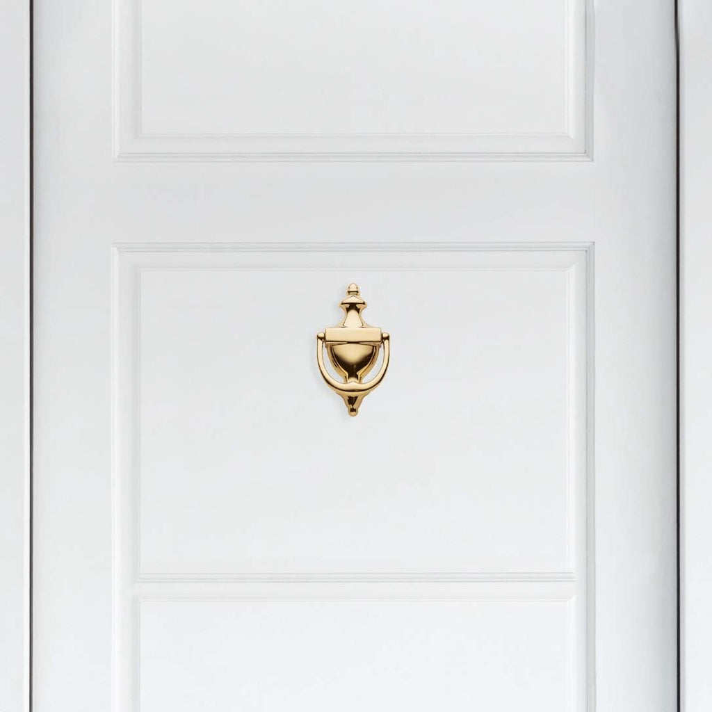 Estate 0102.003 Colonial Knocker in Polished Brass, 6.5"x3.5" - Door Knocker