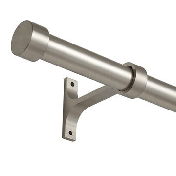Brushed Nickel Curtain Rods for Windows 144-168 Inch, 1-Inch Adjustable Drapery Rods with Aluminum End Cap and