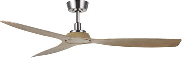 Moto Brushed Nickel and Teak 52-inch Ceiling Fan