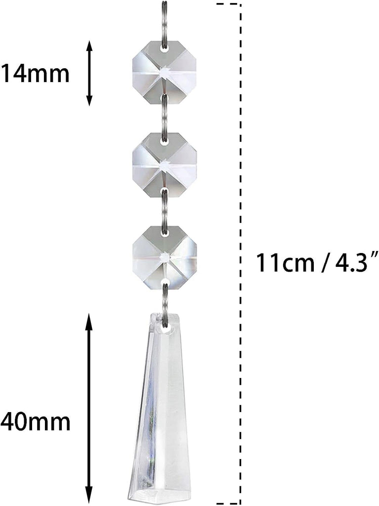 30pk Crystal Drop Ornaments Clear Plastic Hanging Crystals Decorations Centerpieces Chandeliers Garland