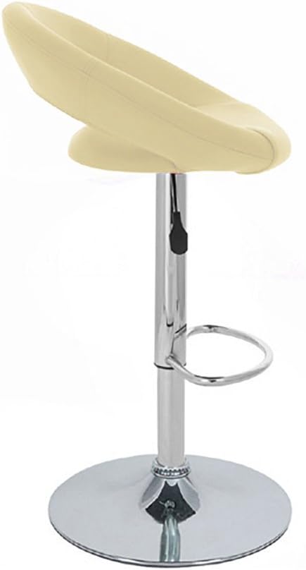 Rho Leather Contemporary Adjustable Height Bar/Counter Stool - Chrome Base/Footrest Barstool (Toffee)