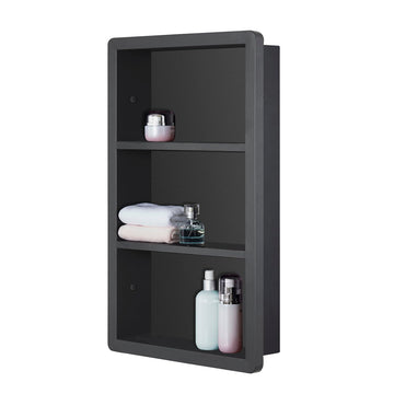 Recessed Medicine Cabinet No Mirror - 14x24 Bathroom Storage Wall Cabinet with 2 Shelves, 304 Stainless Steel Shower