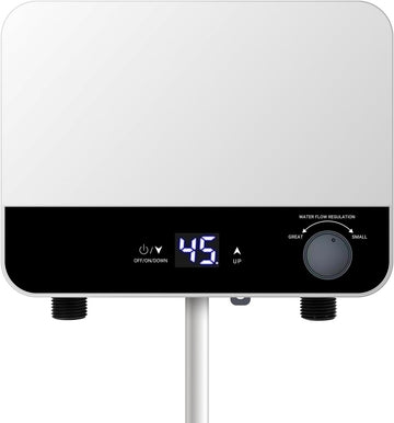 Tankless Water Heater Electric 110v, 3500W Instant Hot Water Heater With Automatic Control System Touch Digital