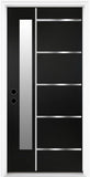 36 x 80 Textured Finished Fiberglass Door with Brickmould, Double-Sided Frosted Glass Modern Style for Home's Front