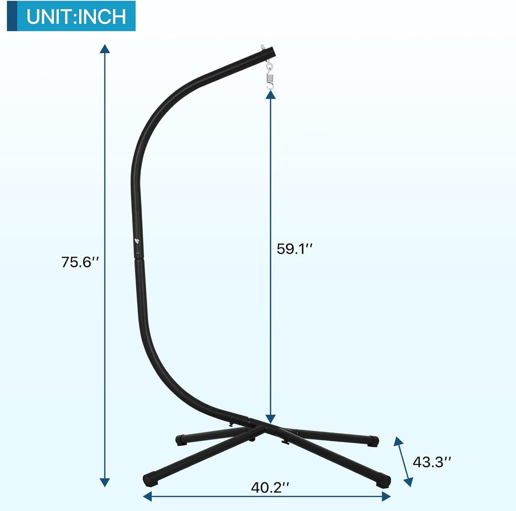 Chair Stand, Hanging Hammock Chair Stand C Stand Outdoor Indoor Solid Steel Heavy Duty Stand Only Construction for