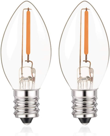 C7 LED E12 Candelabra Bulb Small Edison Candle Night Light Bulbs Salt Lamp Bulbs 0.5W Equivalent 5W 7W Warm White
